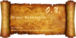 Orosz Nikoletta névjegykártya